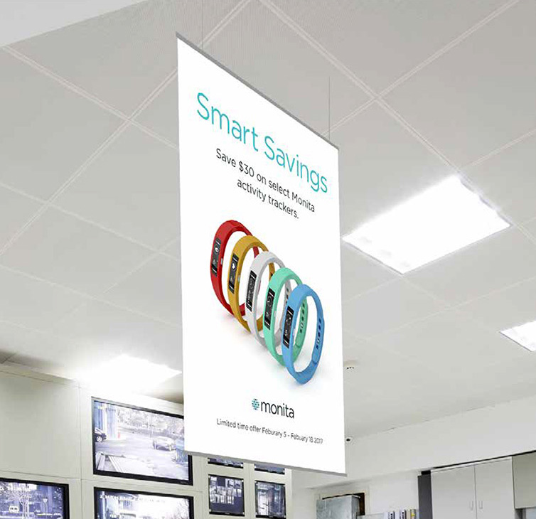 Indoor promotional graphics